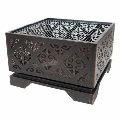 World Market Cloud Square Rubbed Bronze Steel Filigree Fire Pit -Outdoor Elegant Store unnamed file 2105
