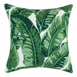 World Market Sunbrella Tropical Leaf Outdoor Throw Pillow