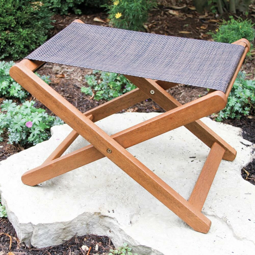 World Market Lanai Dark Brown All Weather Wicker Sling Ottoman 4 World Market Lanai Dark Brown All Weather Wicker Sling Ottoman - Image 2