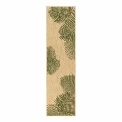 World Market Natural and Green Palm Leaves Indoor Outdoor Floor Runner