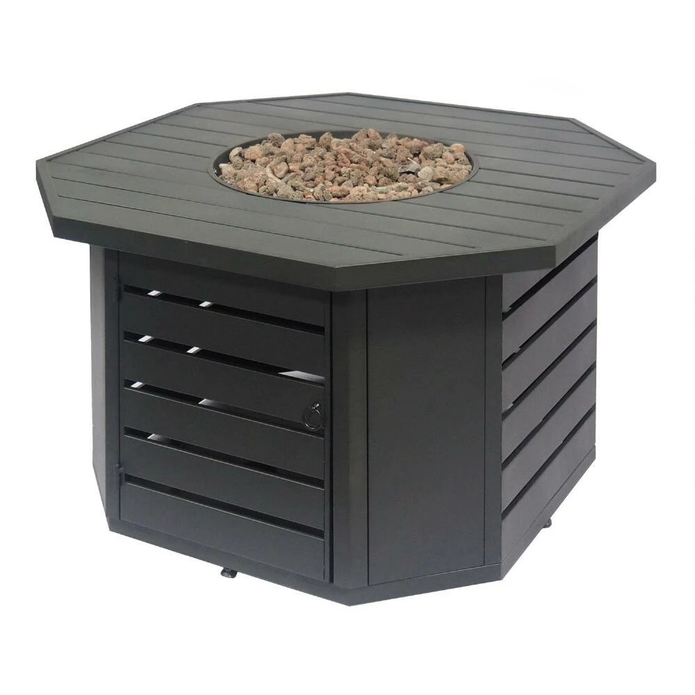 World Market Desdemona Octagonal Matte Black Iron Gas Fire Pit 3 World Market Desdemona Octagonal Matte Black Iron Gas Fire Pit