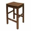 World Market Oreton Eucalyptus Wood Backless Outdoor Barstool Set Of 2