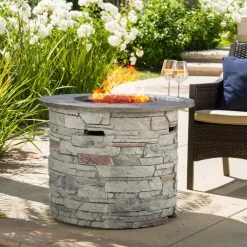 World Market Geary Stone Lightweight Concrete Gas Fire Pit -Outdoor Elegant Store unnamed file 2192