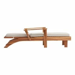 World Market Kapari Natural Wood Outdoor Chaise Lounge with Cushion -Outdoor Elegant Store unnamed file 2260