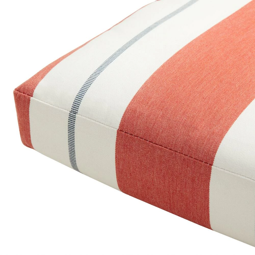 World Market Sunbrella Persimmon Stripe Gusseted Outdoor Chair Cushion 4 World Market Sunbrella Persimmon Stripe Gusseted Outdoor Chair Cushion - Image 2