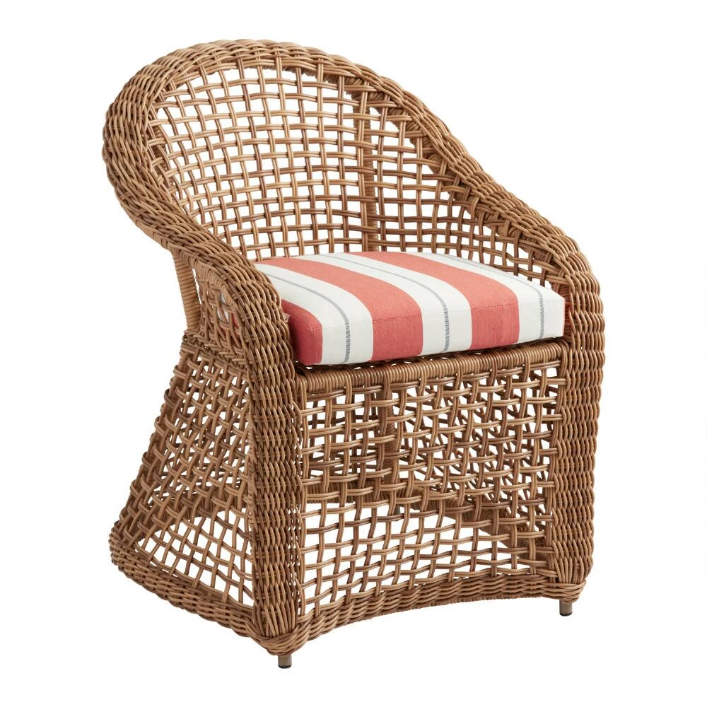 World Market Sunbrella Persimmon Stripe Gusseted Outdoor Chair Cushion 6 World Market Sunbrella Persimmon Stripe Gusseted Outdoor Chair Cushion - Image 4