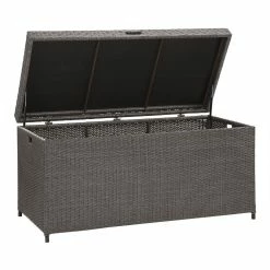 World Market Pinamar Gray All Weather Wicker Outdoor Storage Chest -Outdoor Elegant Store unnamed file 2287