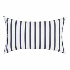 World Market Sunbrella Indigo Lido Stripe Outdoor Lumbar Pillow