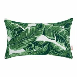 World Market Sunbrella Tropical Leaf Outdoor Lumbar Pillow