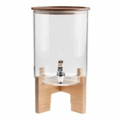 World Market Glass and Acacia Wood Drink Dispenser with Stand