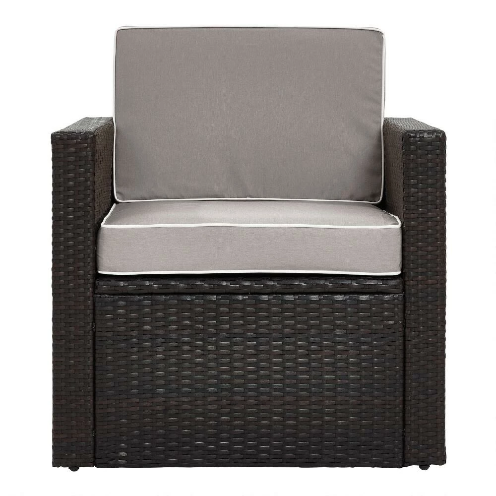 World Market Pinamar Espresso All Weather Outdoor Chair with Gray Cushion 4 World Market Pinamar Espresso All Weather Outdoor Chair with Gray Cushion - Image 2