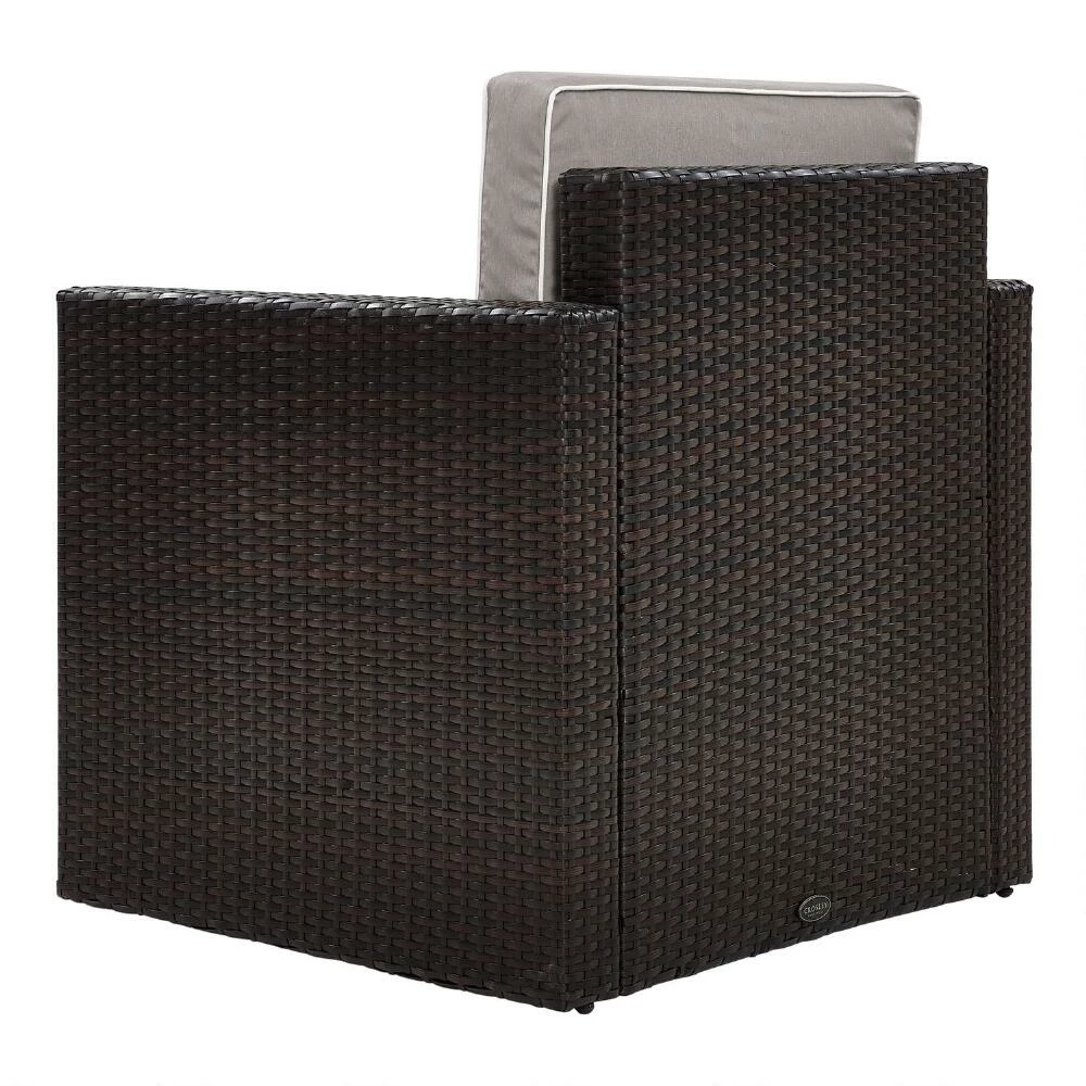 World Market Pinamar Espresso All Weather Outdoor Chair with Gray Cushion 5 World Market Pinamar Espresso All Weather Outdoor Chair with Gray Cushion - Image 3