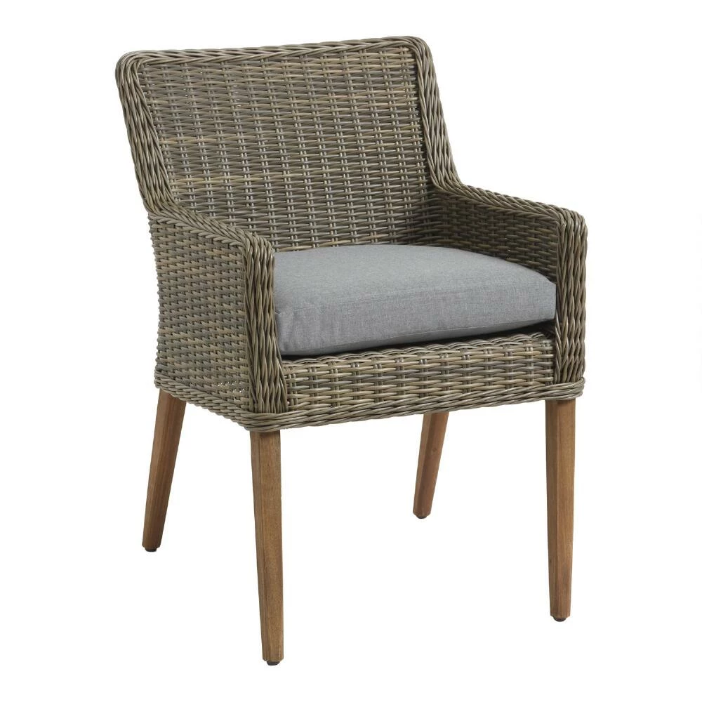 World Market Sunbrella Slate Gray Cast Gusseted Outdoor Chair Cushion 6 World Market Sunbrella Slate Gray Cast Gusseted Outdoor Chair Cushion - Image 4