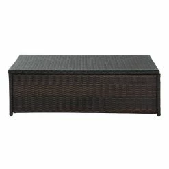 World Market Pinamar Espresso All Weather Wicker Glass Top Coffee Table -Outdoor Elegant Store unnamed file 2455