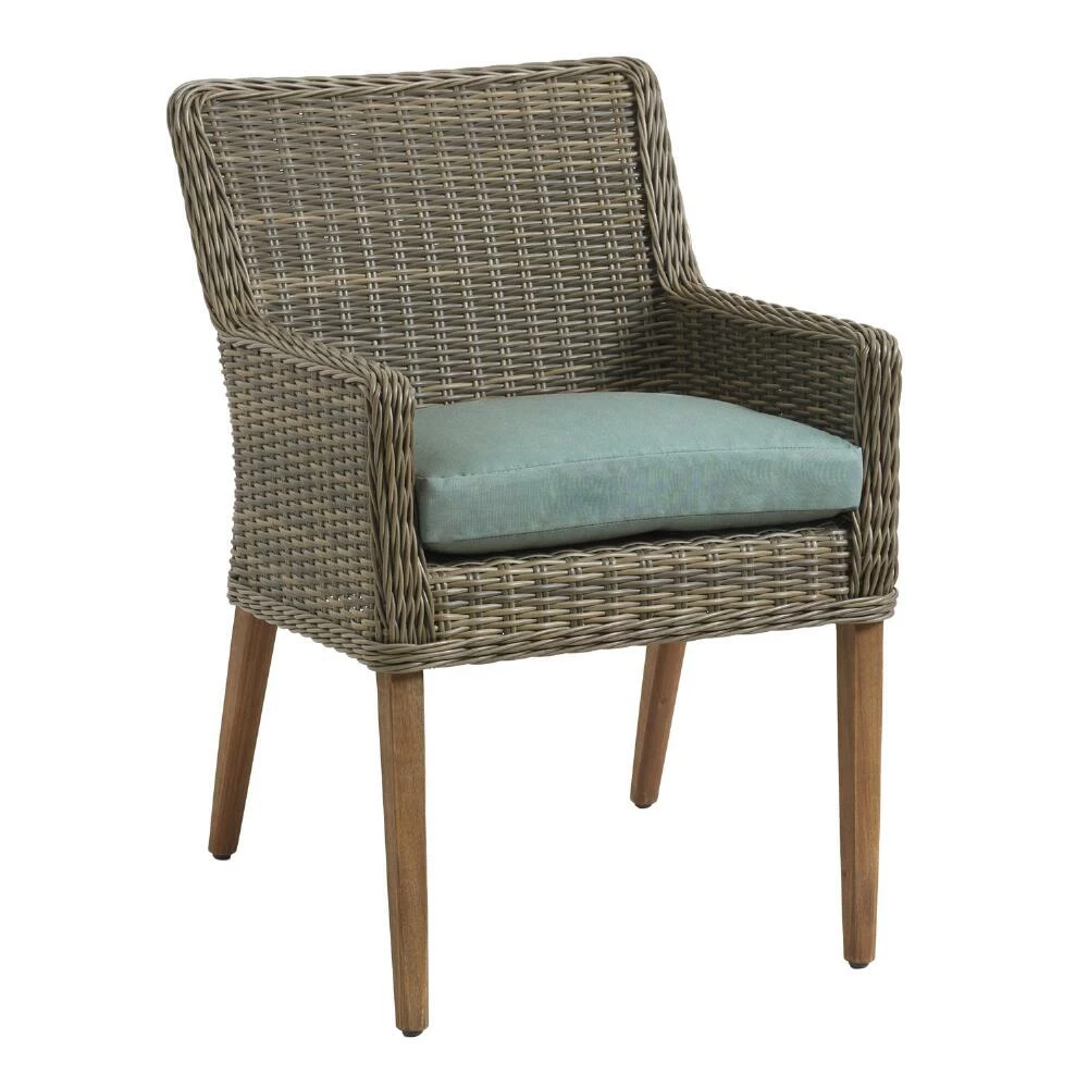 World Market Sunbrella Spa Green Canvas Gusseted Outdoor Chair Cushion 6 World Market Sunbrella Spa Green Canvas Gusseted Outdoor Chair Cushion - Image 4