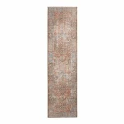 World Market Lauren Terracotta and Blue Persian Style Indoor Outdoor Rug -Outdoor Elegant Store unnamed file 251