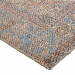 World Market Lauren Terracotta and Blue Persian Style Indoor Outdoor Rug -Outdoor Elegant Store unnamed file 252