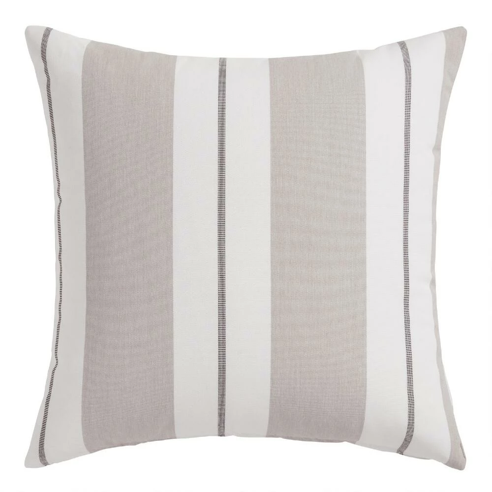 World Market Sunbrella Linen Stripe Outdoor Throw Pillow 3 World Market Sunbrella Linen Stripe Outdoor Throw Pillow
