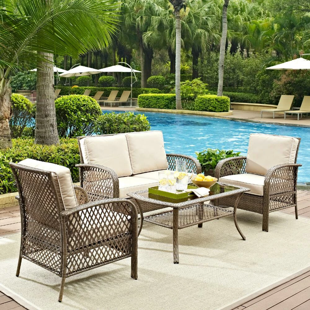 World Market Aviana Driftwood All Weather 4 Piece Outdoor Furniture Set 4 World Market Aviana Driftwood All Weather 4 Piece Outdoor Furniture Set - Image 2