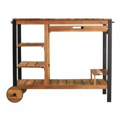 World Market Seymour Acacia Wood and Black Metal 4 Tier Outdoor Bar Cart -Outdoor Elegant Store unnamed file 2581