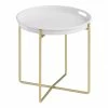 World Market Adelmo Round White and Gold Tray Top Folding Accent Table -Outdoor Elegant Store unnamed file 2585