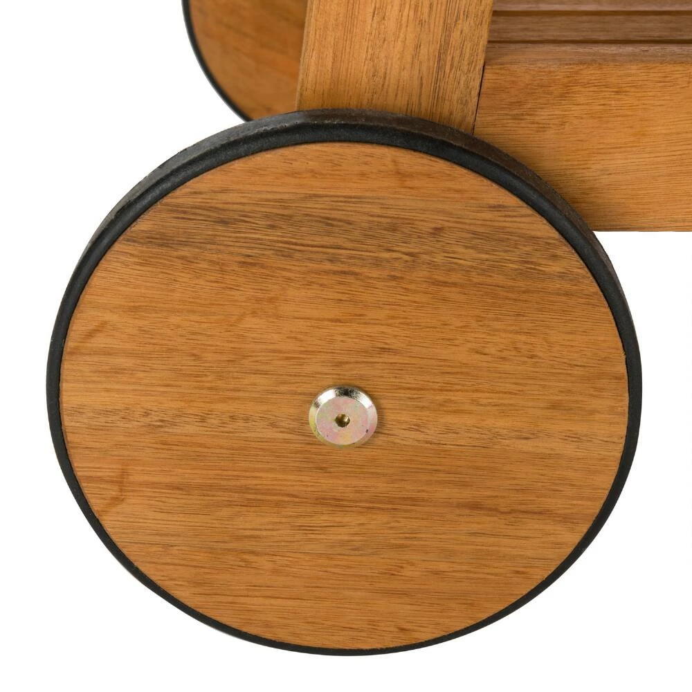 World Market Hume Eucalyptus Wood 2 Tier Outdoor Bar Cart 6 World Market Hume Eucalyptus Wood 2 Tier Outdoor Bar Cart - Image 4