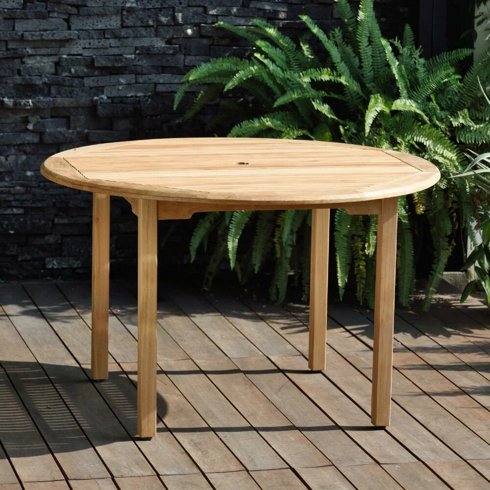 World Market Windsong Round Teak Outdoor Dining Table 4 World Market Windsong Round Teak Outdoor Dining Table - Image 2