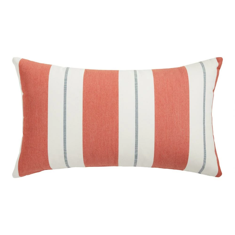 World Market Sunbrella Persimmon Stripe Outdoor Lumbar Pillow 3 World Market Sunbrella Persimmon Stripe Outdoor Lumbar Pillow