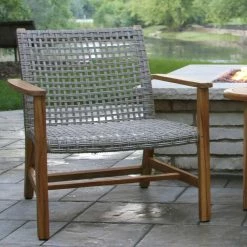 World Market Hakui Teak Wood & All Weather Wicker Accent Chair Set of 2 -Outdoor Elegant Store unnamed file 2731