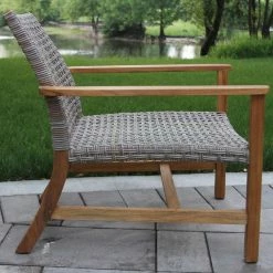 World Market Hakui Teak Wood & All Weather Wicker Accent Chair Set of 2 -Outdoor Elegant Store unnamed file 2732