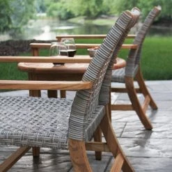 World Market Hakui Teak Wood & All Weather Wicker Accent Chair Set of 2 -Outdoor Elegant Store unnamed file 2734