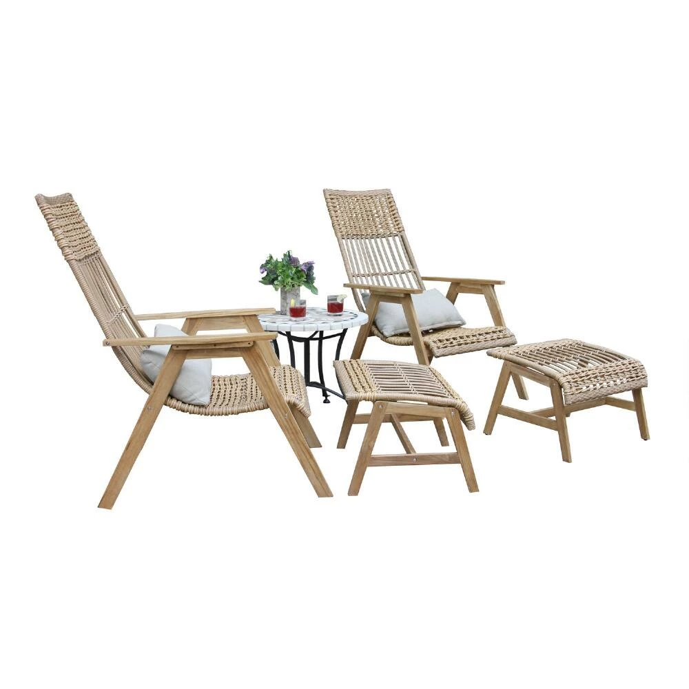World Market Aneesa Teak Wood and All Weather Wicker 5 Piece Outdoor Set 3 World Market Aneesa Teak Wood and All Weather Wicker 5 Piece Outdoor Set