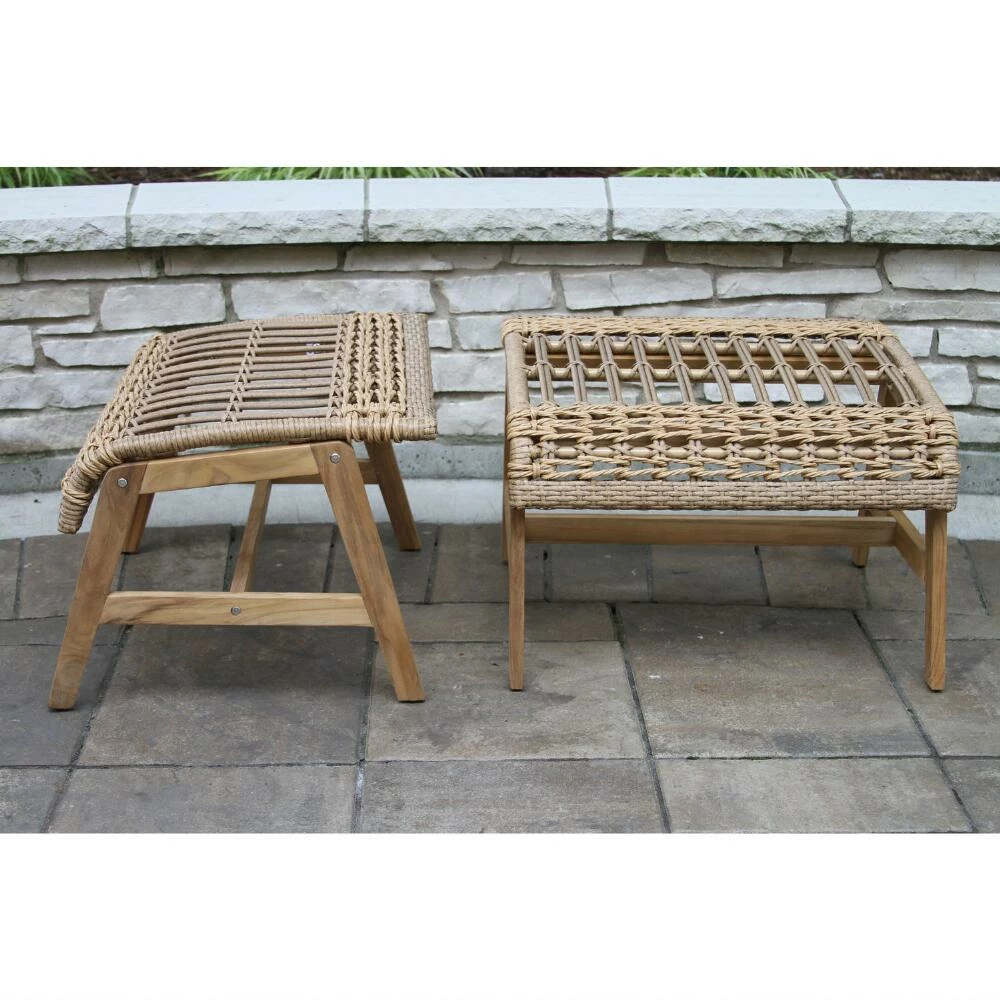 World Market Aneesa Teak Wood and All Weather Wicker 5 Piece Outdoor Set 6 World Market Aneesa Teak Wood and All Weather Wicker 5 Piece Outdoor Set - Image 4