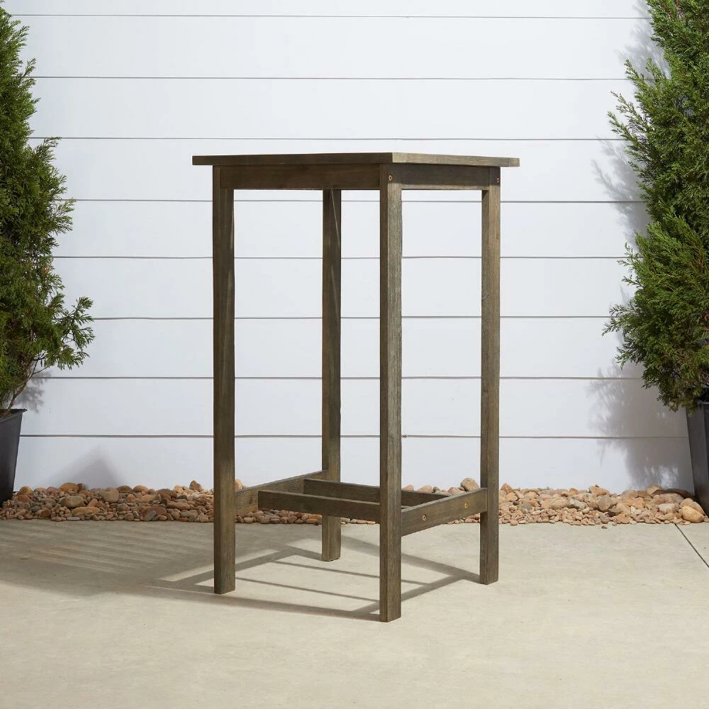 World Market Thomas Distressed Driftwood Outdoor Pub Dining Table 4 World Market Thomas Distressed Driftwood Outdoor Pub Dining Table - Image 2