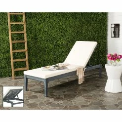 World Market Acacia Wood Outdoor Chaise Lounge with Cushion -Outdoor Elegant Store unnamed file 2819
