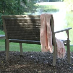 World Market Claire Graywash Eucalyptus Wood And Wicker Outdoor Bench -Outdoor Elegant Store unnamed file 2857