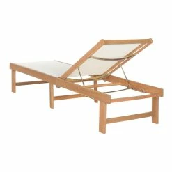 World Market Virden Acacia Wood and Textilene Outdoor Chaise Lounge -Outdoor Elegant Store unnamed file 2875
