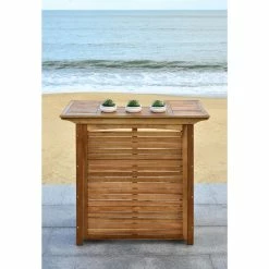 World Market Acacia Wood Herrin Outdoor Bar Table with Shelves -Outdoor Elegant Store unnamed file 2877
