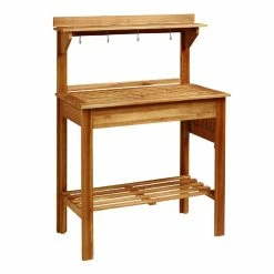 World Market Natural Wood Outdoor Potting Bench