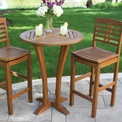 World Market Oreton Round Eucalyptus Wood Outdoor Pub Table -Outdoor Elegant Store unnamed file 2944