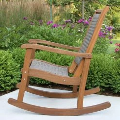 World Market Galena Gray All Weather Wicker and Wood Rocking Chair -Outdoor Elegant Store unnamed file 2957