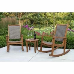 World Market Galena Gray All Weather Wicker and Wood Rocking Chair -Outdoor Elegant Store unnamed file 2958