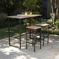 World Market Napa Metal and Acacia Outdoor Pub Dining Table -Outdoor Elegant Store unnamed file 2985