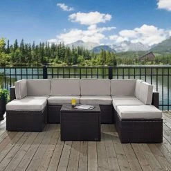 World Market Pinamar Espresso and Gray All Weather 8 Pc Outdoor Sectional -Outdoor Elegant Store unnamed file 2987