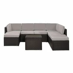 World Market Pinamar Espresso and Gray All Weather 8 Pc Outdoor Sectional -Outdoor Elegant Store unnamed file 2988