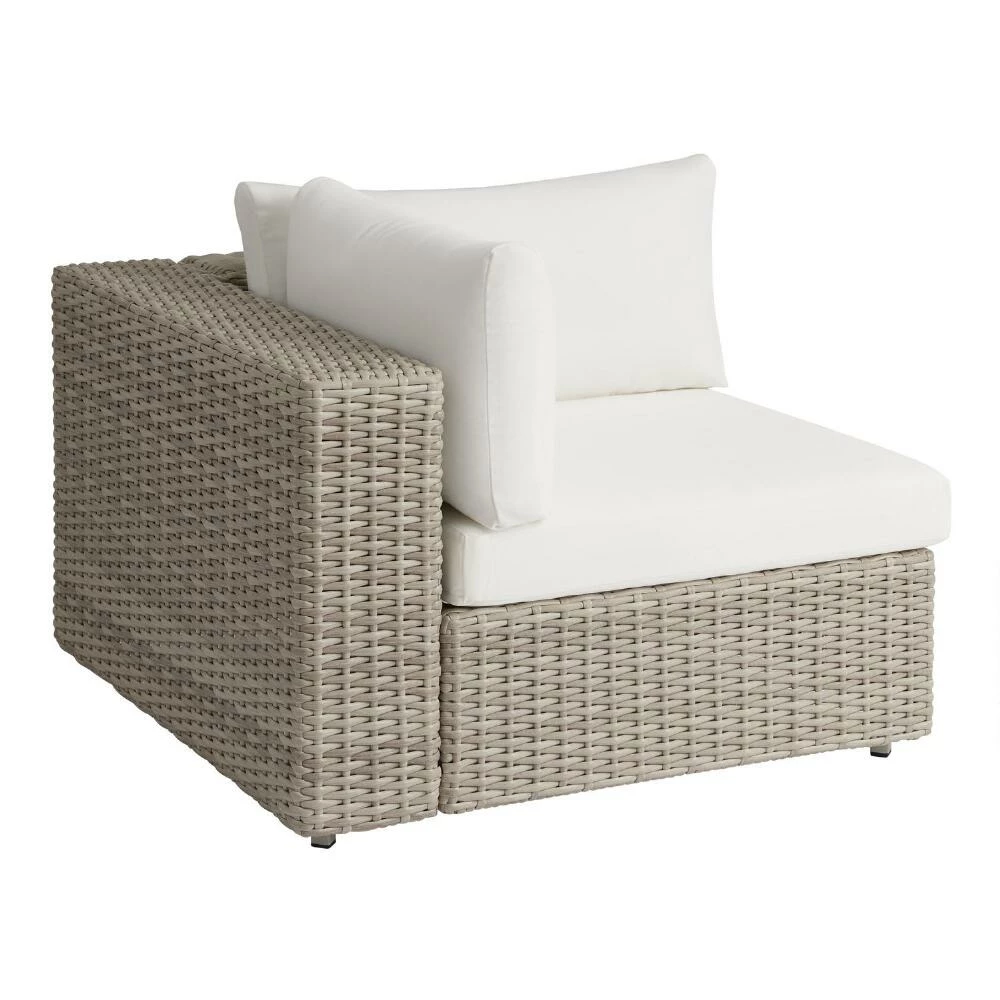World Market Santiago Gray Wicker Modular Outdoor Corner End Chair 4 World Market Santiago Gray Wicker Modular Outdoor Corner End Chair - Image 2