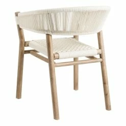 World Market Cabrillo White Acacia Wood and Rope Outdoor Dining Chair -Outdoor Elegant Store unnamed file 3