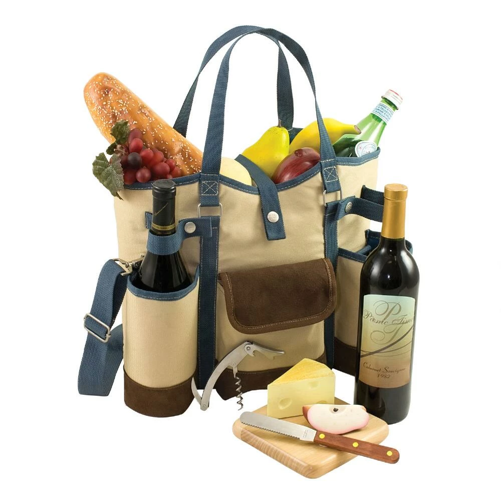 World Market Vineyard Wine & Cheese Insulated Tote Bag 3 World Market Vineyard Wine & Cheese Insulated Tote Bag