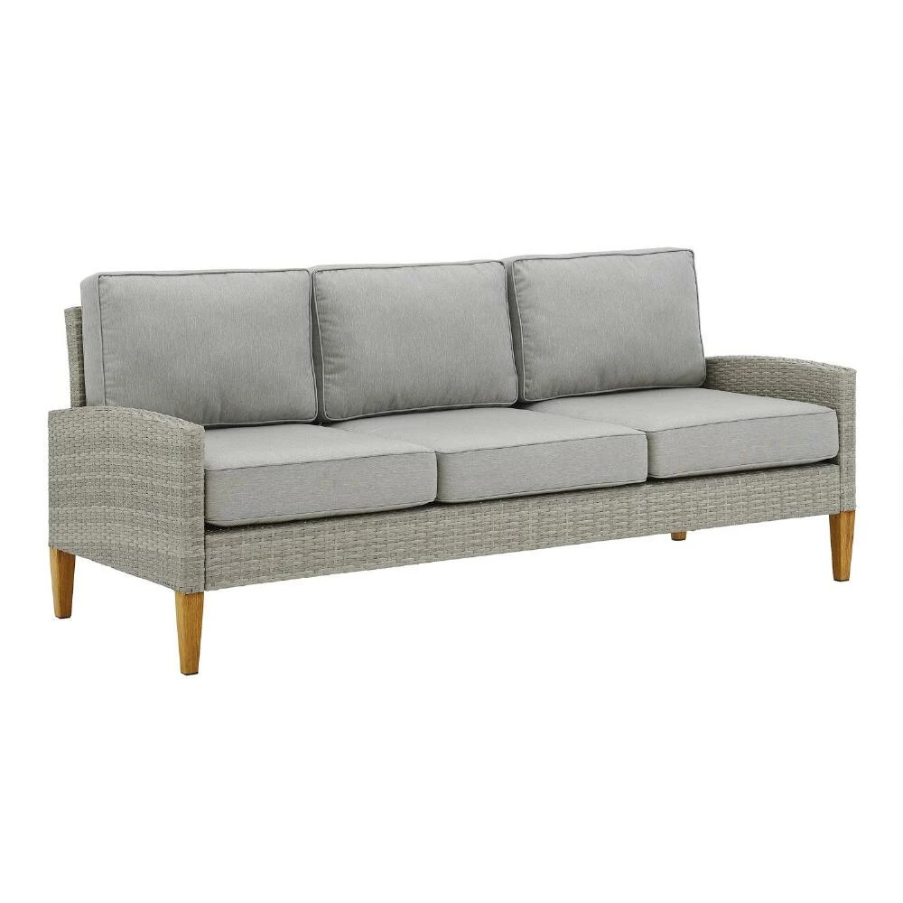 World Market Capella Gray All Weather Wicker Outdoor Couch 3 World Market Capella Gray All Weather Wicker Outdoor Couch