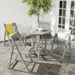World Market Holcut Graywash Hexagon 5 Piece Folding Outdoor Dining Set -Outdoor Elegant Store unnamed file 3029